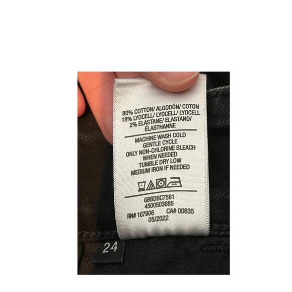 Hudson shorts Ruby cuffed mid thigh denim black size 24 - Picture 5 of 6